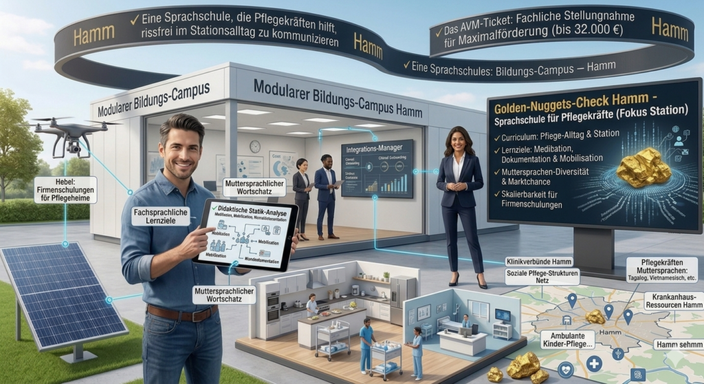 Existenzsicherung durch Gründung einer Sprachschule für Pflegekräfte – Strategischer Eignungs-Check zur Sicherung der Maximalförderung