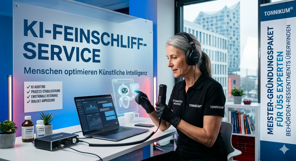 Ü55-Experte als KI-Qualitäts-Architekt bei der Prozess-Stabilisierung und emotionalen Optimierung von KI-Systemen mittels TONNIKUM-Fachcoaching.