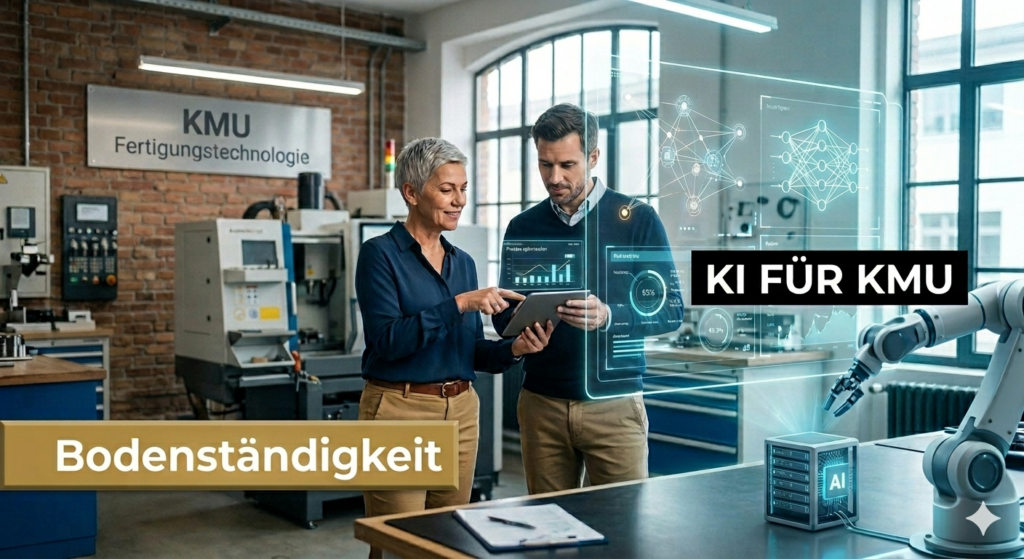 KI-Implementierungs-Experte bei der digitalen Transformation eines KMU Fertigungsbetriebs