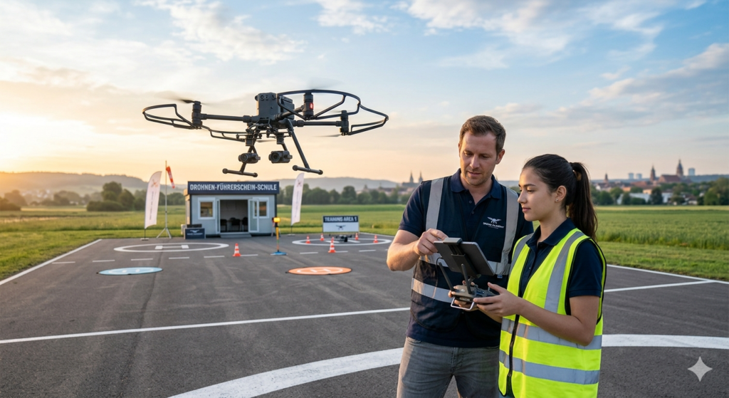 UAV-Systemarchitektur und industrielle Drohnenschulung zur Erlangung des EU-Fernpiloten-Zeugnisses über das TONNIKUM®-System.